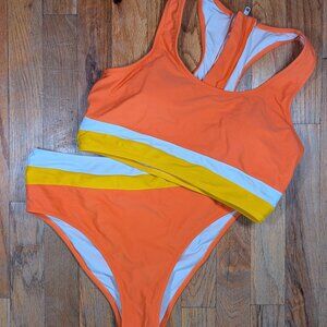 Orange, Yellow & White Cupshe Bikini
